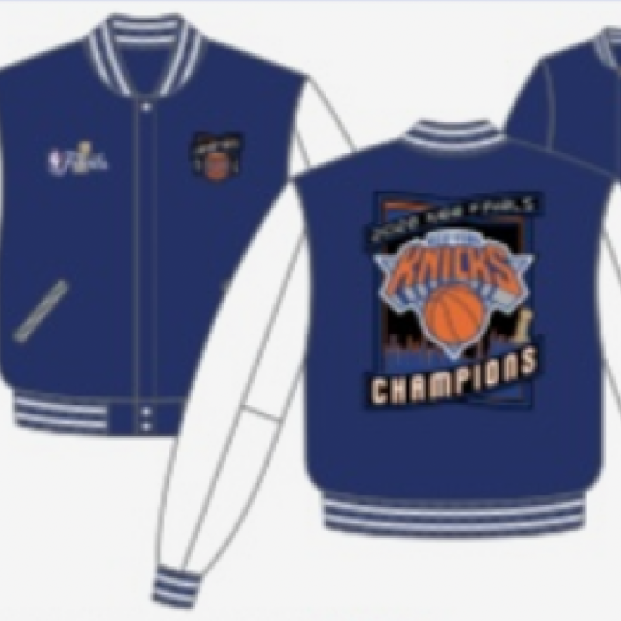 New York Knicks Champions Varsity Jacket (KNI-753-CHA6-ROY-WHT)