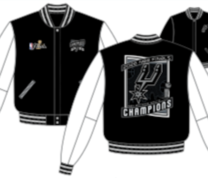 San Antonio Spurs Champions Varsity Jacket(SPU 753 CHA6 BLK-WHT)