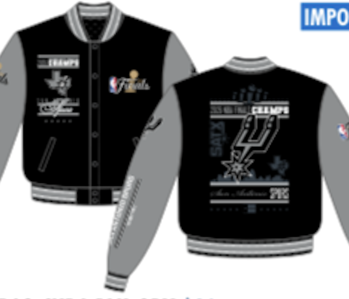 San Antonio Spurs Champions Varsity Jacket(SPU-P03-CHP6-BLK-GRY)