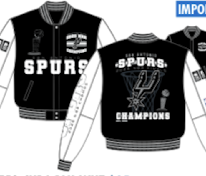 San Antonio Spurs Champions Varsity Jacket(SPU-753-CHP6-BLK-WHT)