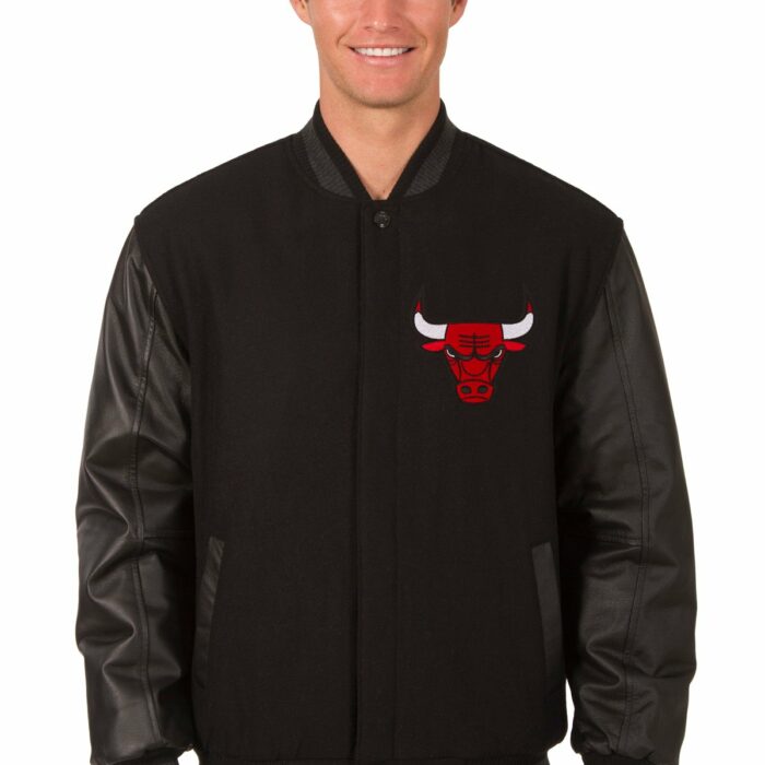 Chicago Bulls Reversible Wool and Leather Jacket
