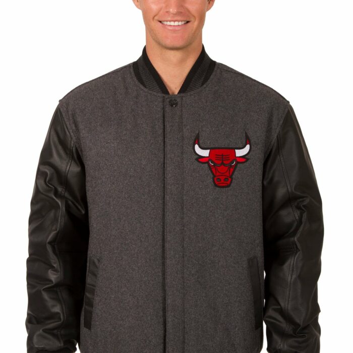 Chicago Bulls Reversible Wool and Leather Jacket