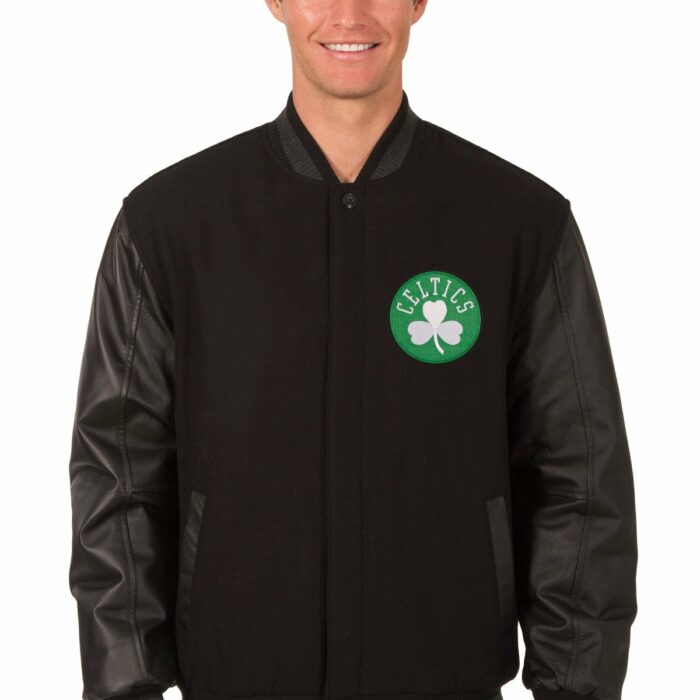 Boston Celtics Reversible Wool and Leather Jacket