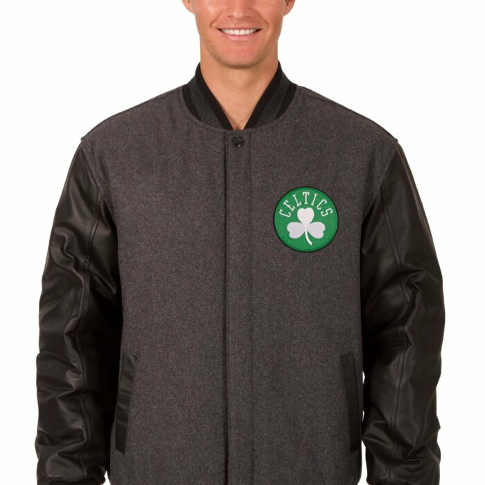Boston Celtics Reversible Wool and Leather Jacket