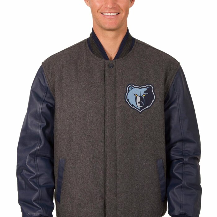 Memphis Grizzlies Reversible Wool and Leather Jacket