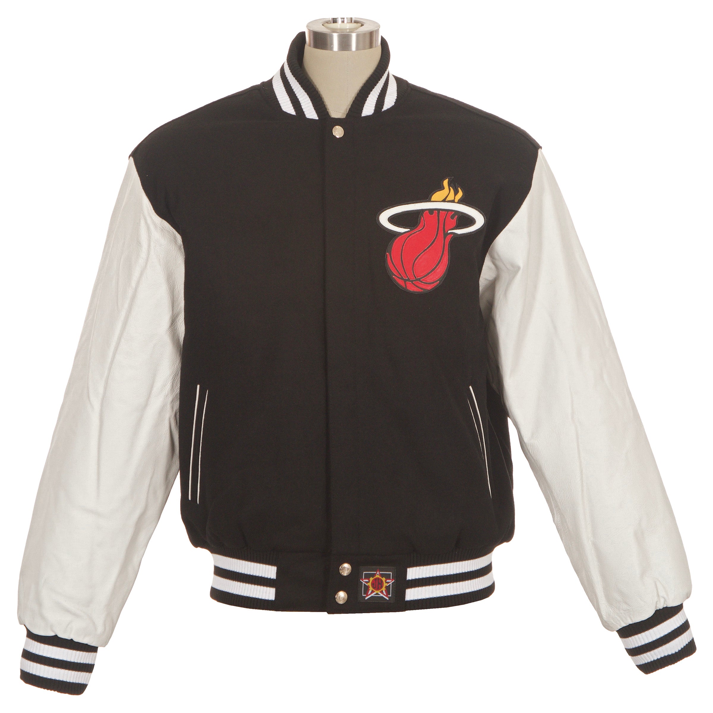 Miami Heat Wool and Leather Jacket with Leather Logos