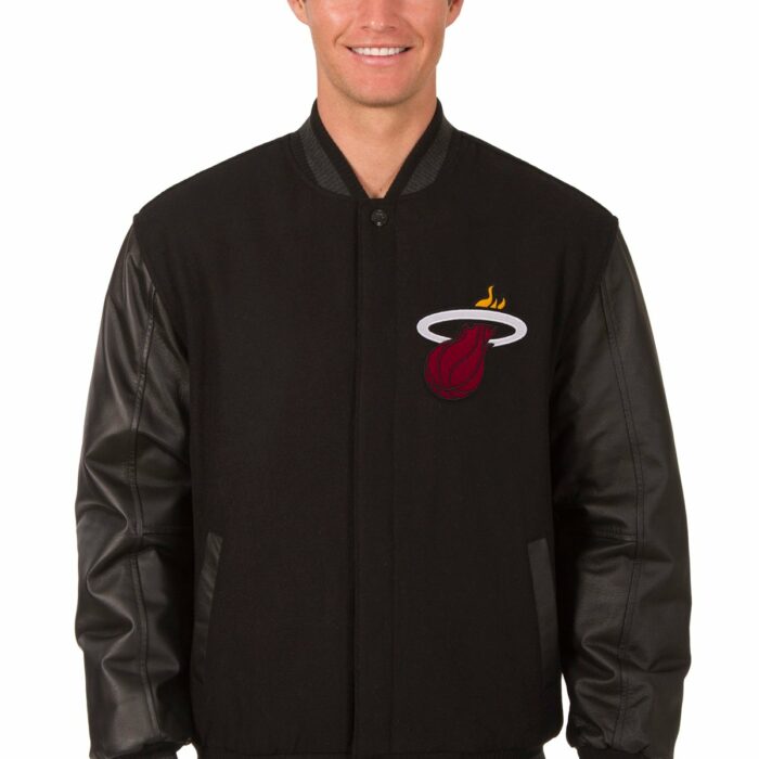 Miami Heat Reversible Wool and Leather Jacket
