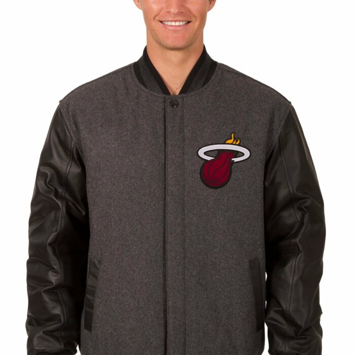 Miami Heat Reversible Wool and Leather Jacket