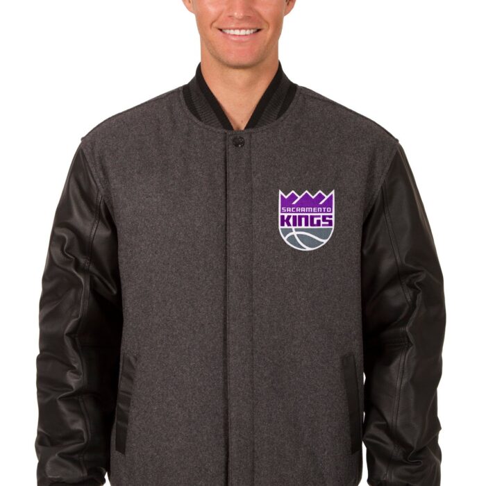 Sacramento Kings Reversible Wool and Leather Jacket
