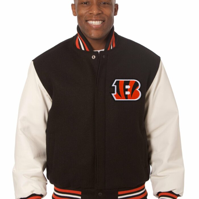 Cincinnati Bengals Embroidered Wool and Leather Jacket
