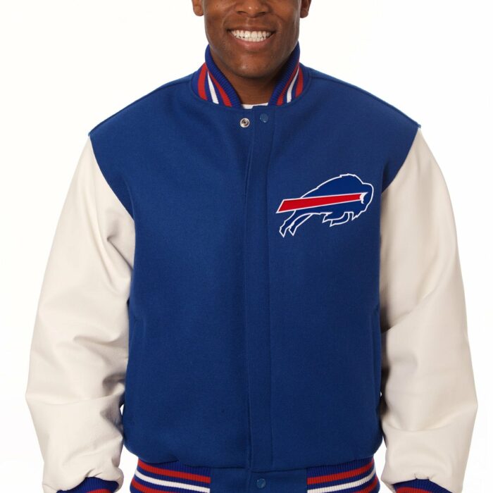 Buffalo Bills Embroidered Wool and Leather Jacket