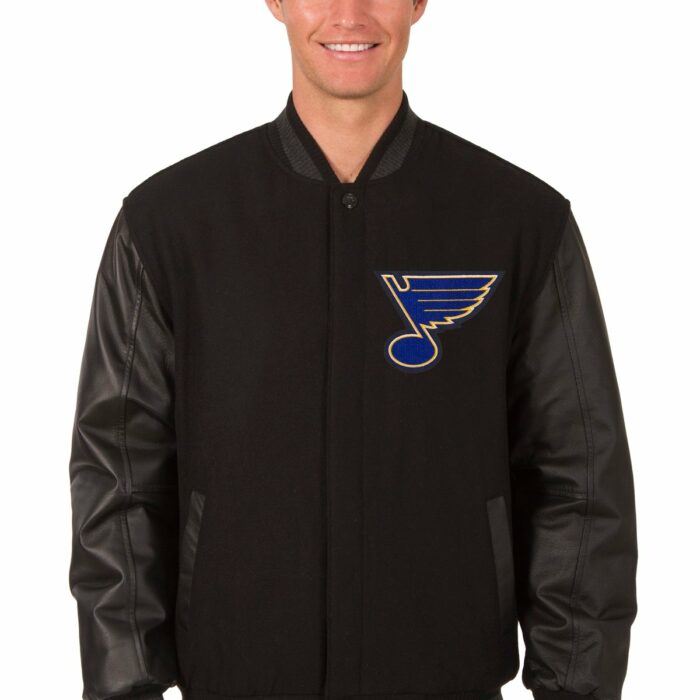 St. Louis Blues Wool and Leather Reversible Jacket
