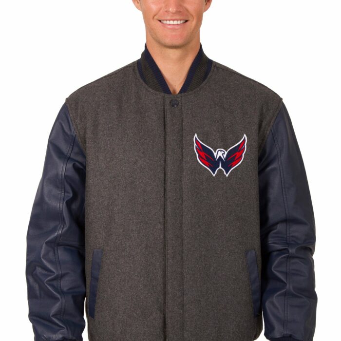 Washington Capitals Wool and Leather Reversible Jacket