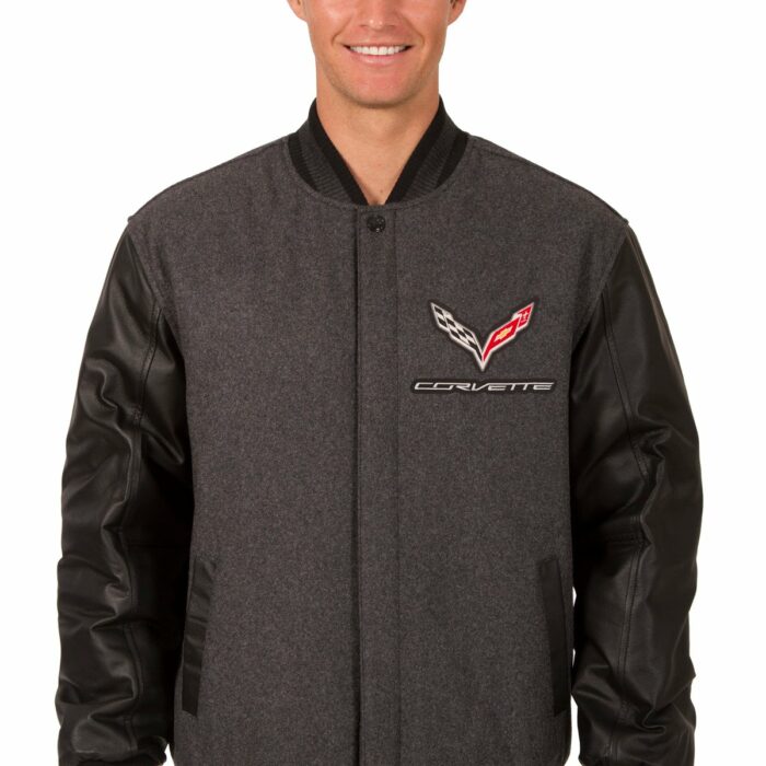 Corvette Reversible Wool and Leather Jacket