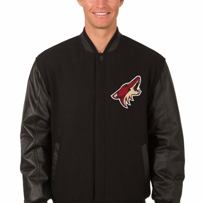 Arizona Coyotes Wool and Leather Reversible Jacket