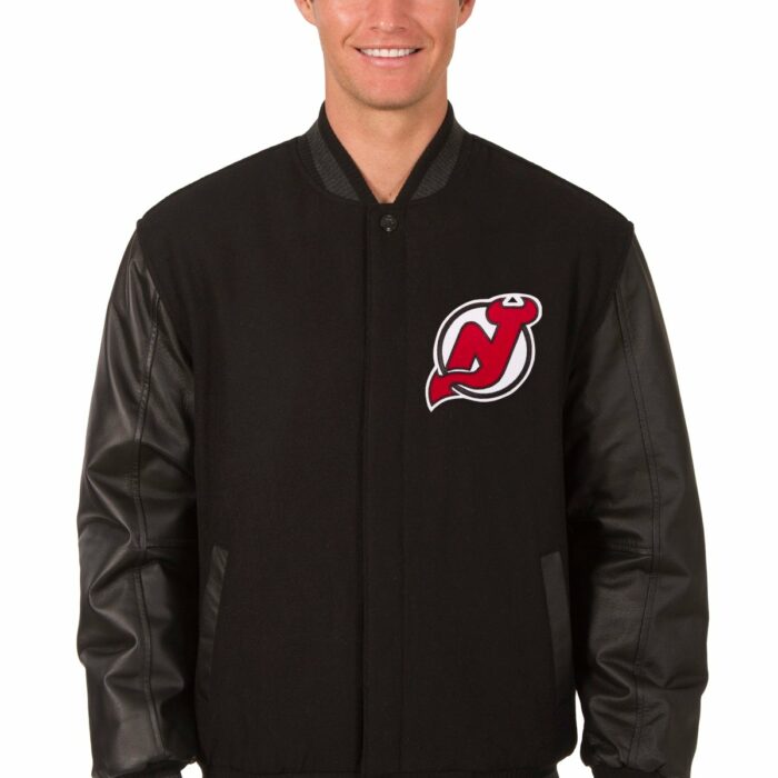 New Jersey Devils Wool and Leather Reversible Jacket