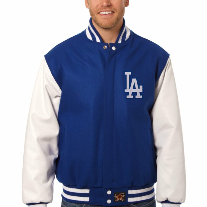 Los Angeles Dodgers Embroidered Wool and Leather Jacket