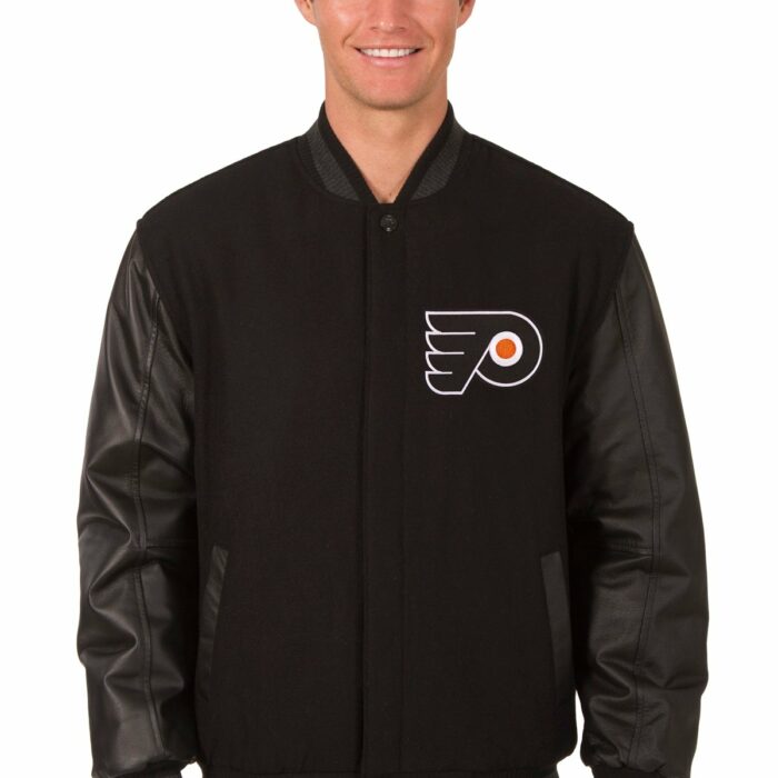Philadelphia Flyers Wool and Leather Reversible Jacket