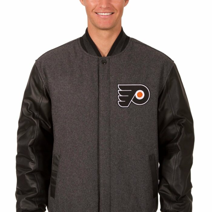 Philadelphia Flyers Wool and Leather Reversible Jacket