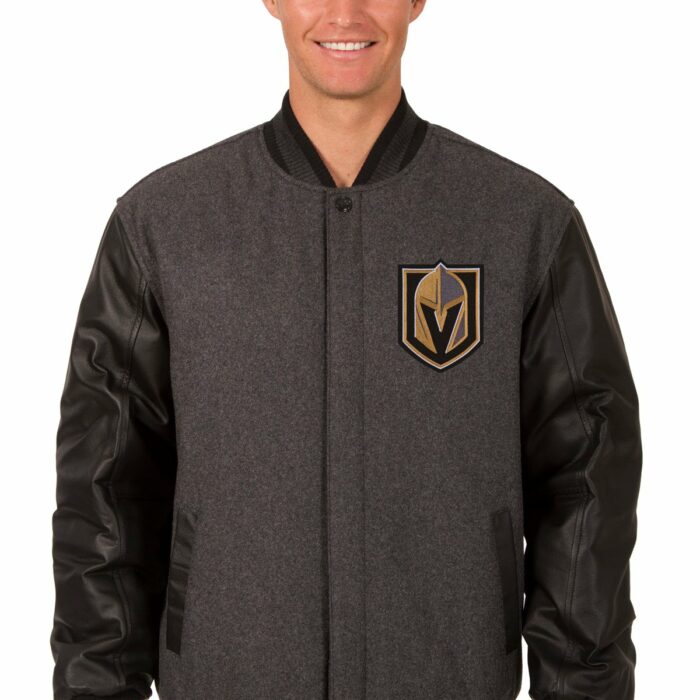 Vegas Golden Knights Wool and Leather Reversible Jacket