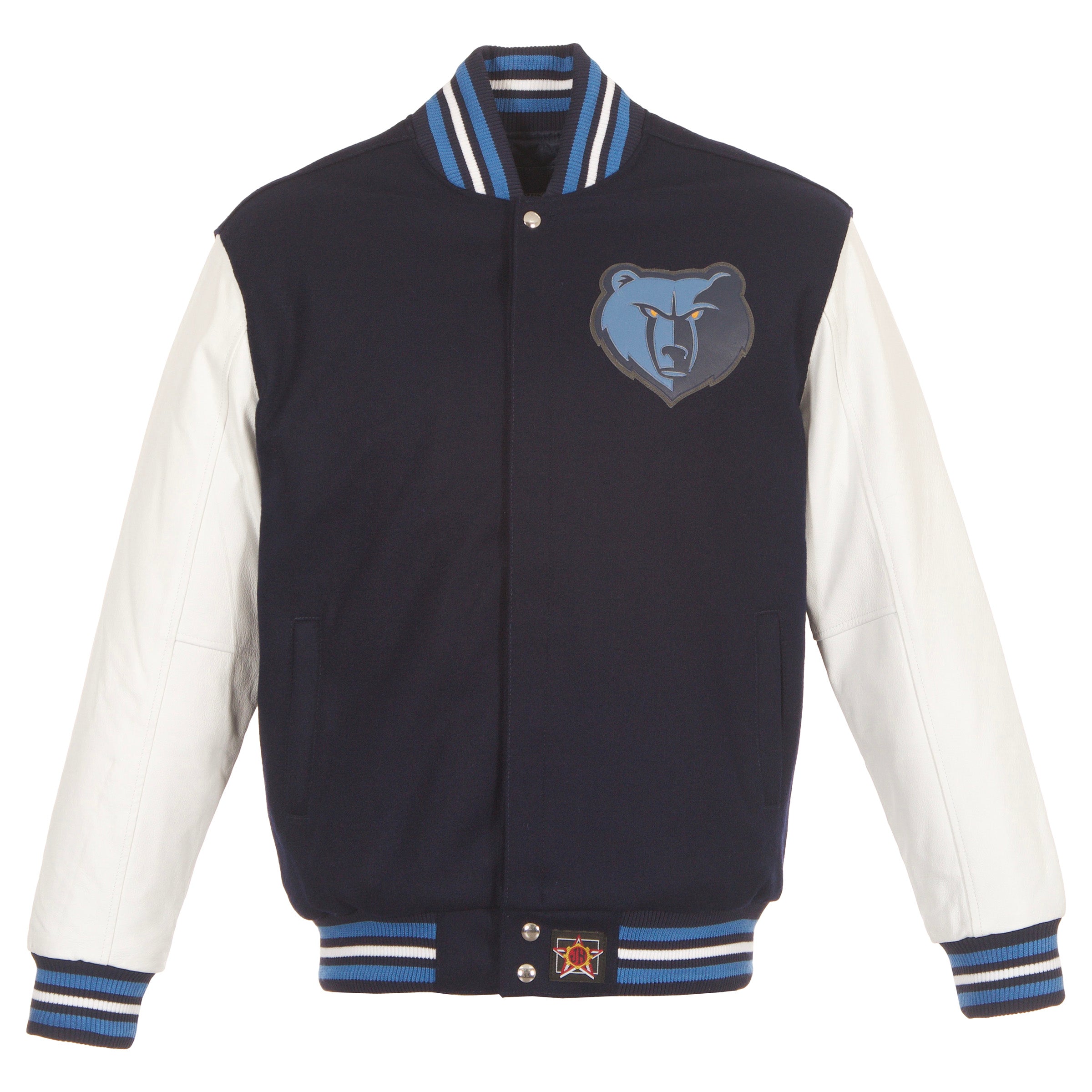 Memphis Grizzlies Wool and Leather Jacket with Leather Logos