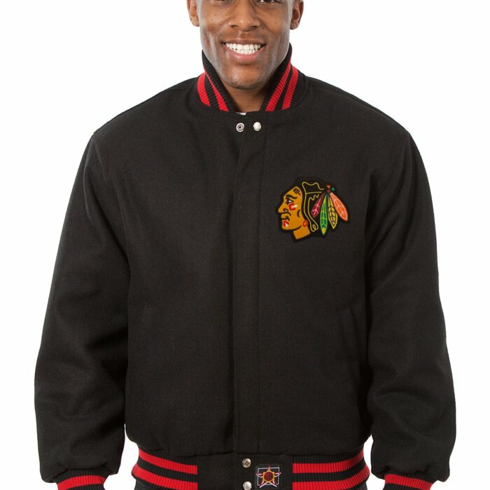 Chicago Blackhawks Embroidered Wool Jacket