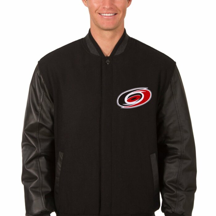 Carolina Hurricanes Wool and Leather Reversible Jacket