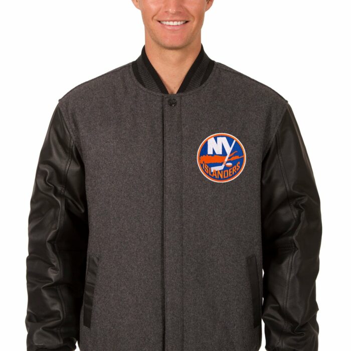 New York Islanders Wool and Leather Reversible Jacket