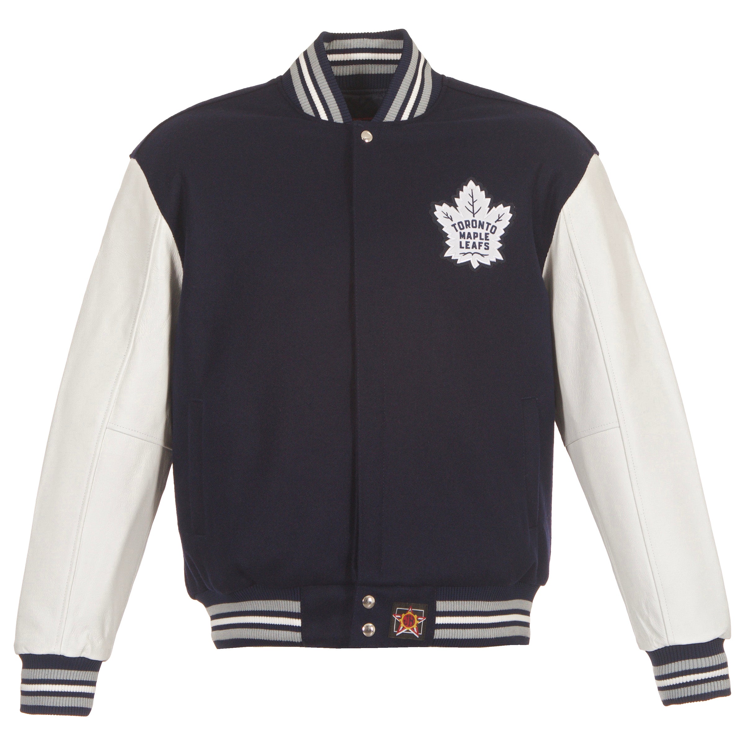 Toronto Maple Leafs Wool and Leather Jacket with Leather Logos