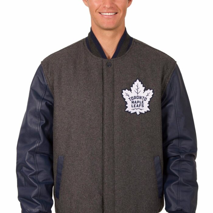 Toronto Maple Leafs Wool and Leather Reversible Jacket