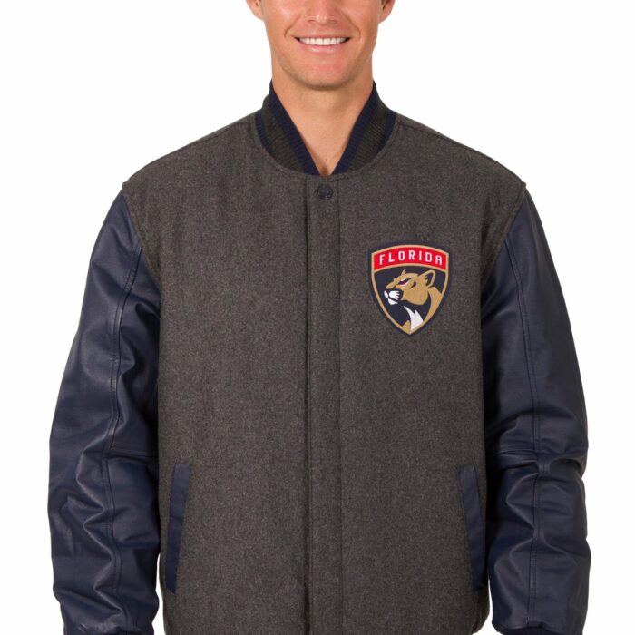 Florida Panthers Wool and Leather Reversible Jacket
