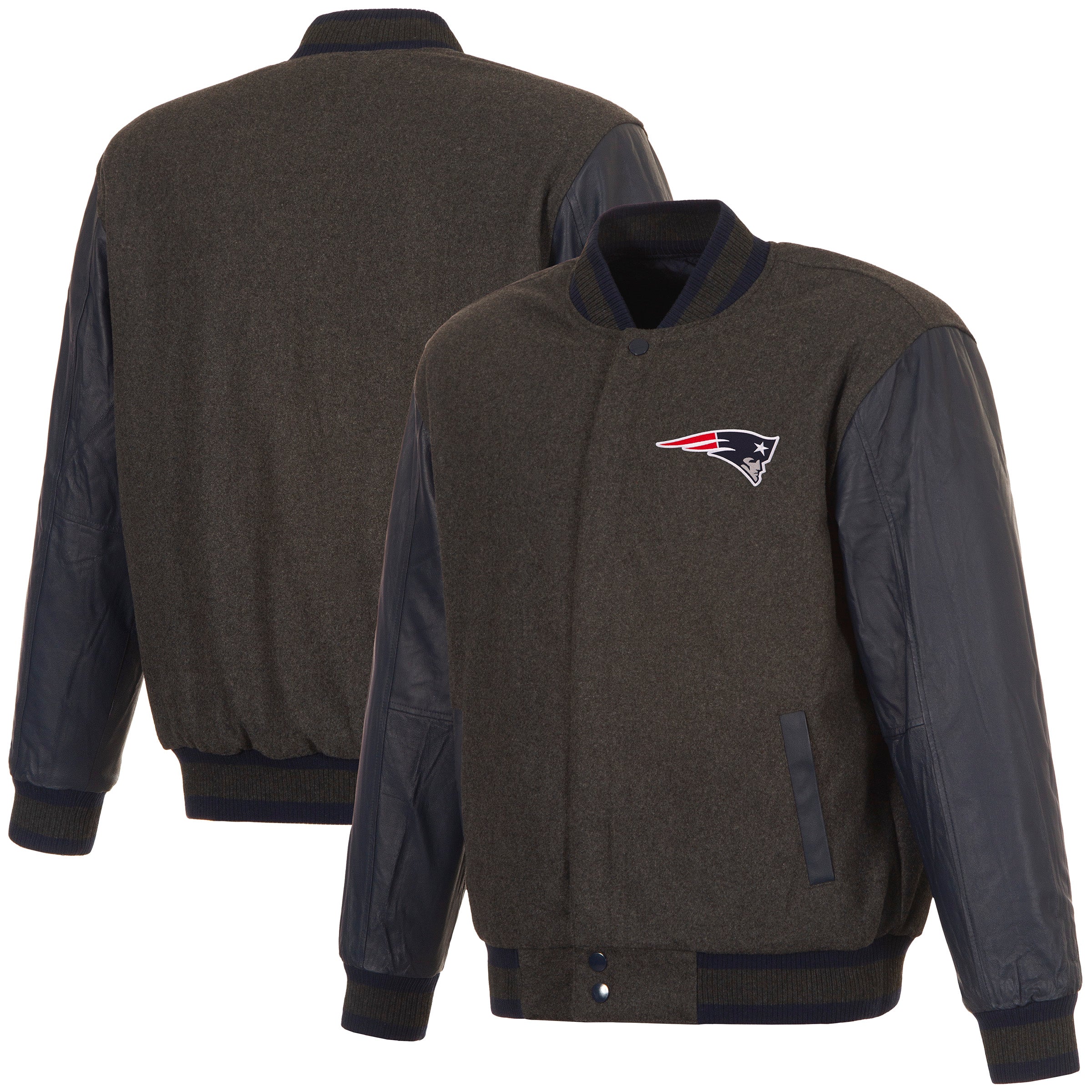 New England Patriots Reversible Wool and Leather Jacket