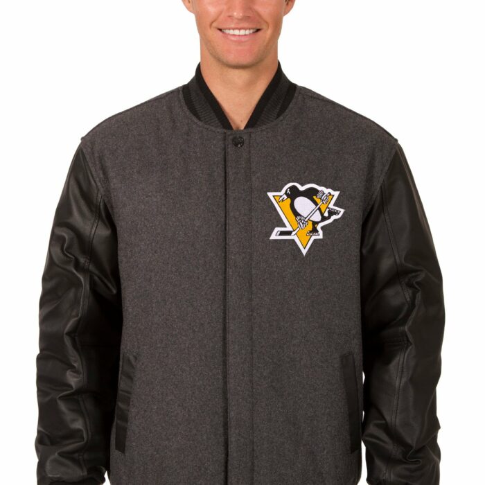Pittsburgh Penguins Wool and Leather Reversible Jacket