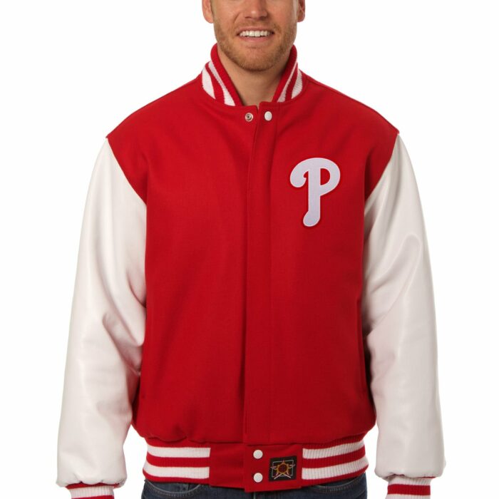Philadelphia Phillies Embroidered Wool and Leather Jacket