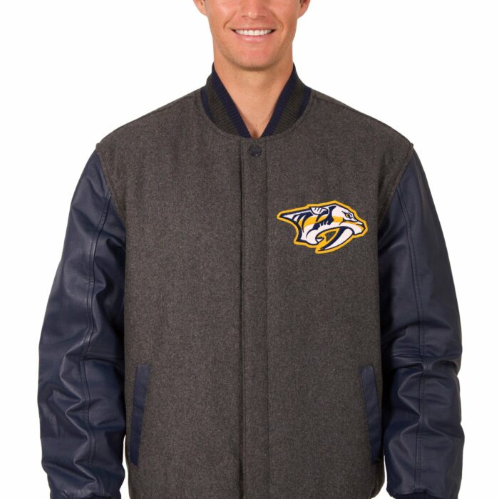 Nashville Predators Wool and Leather Reversible Jacket