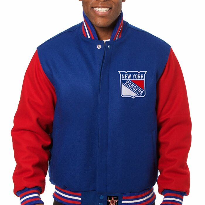 New York Rangers Embroidered Wool Jacket