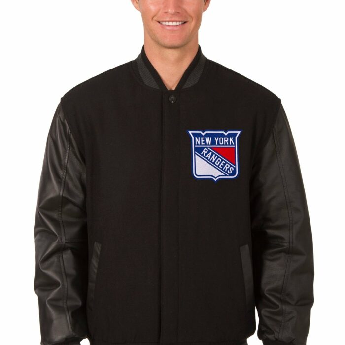 New York Rangers Wool and Leather Reversible Jacket