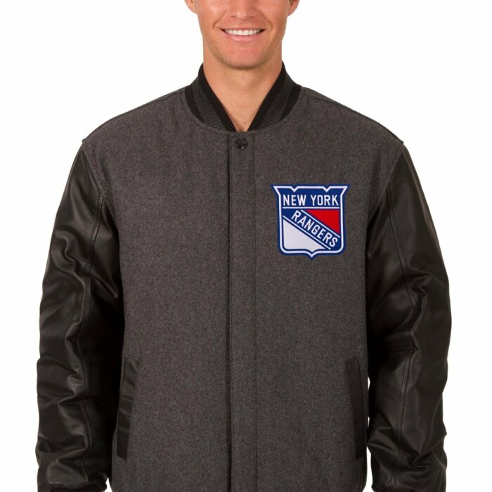 New York Rangers Wool and Leather Reversible Jacket