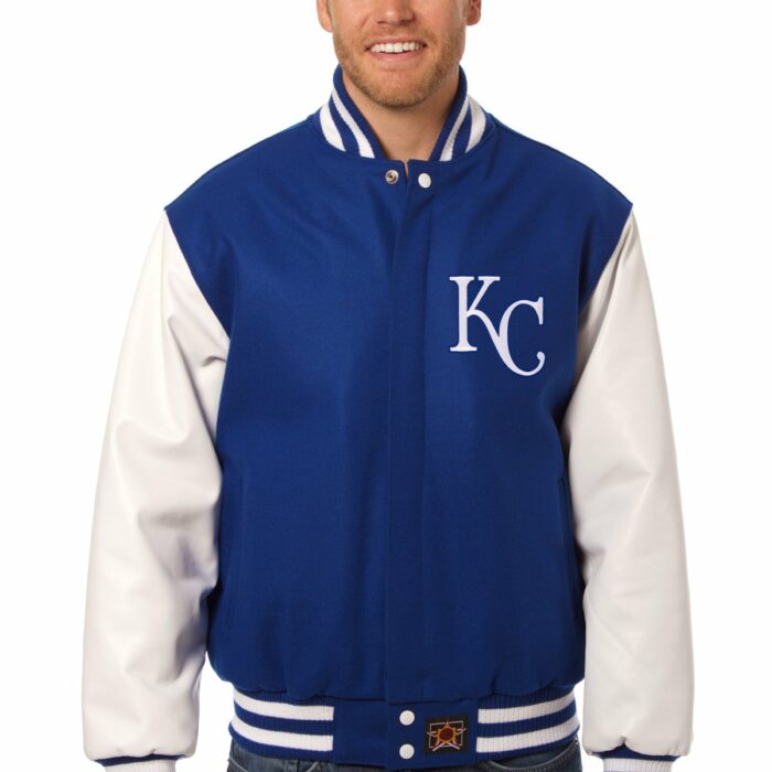 Kansas City Royals Embroidered Wool and Leather Jacket