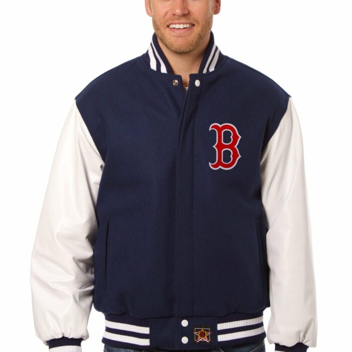 Boston Red Sox Embroidered Wool and Leather Jacket