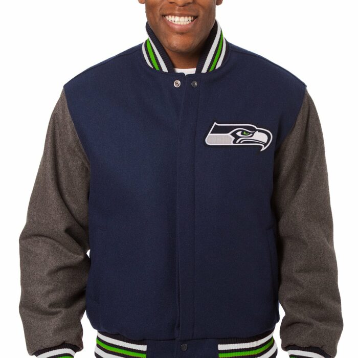 Seattle Seahawks Embroidered Wool Jacket