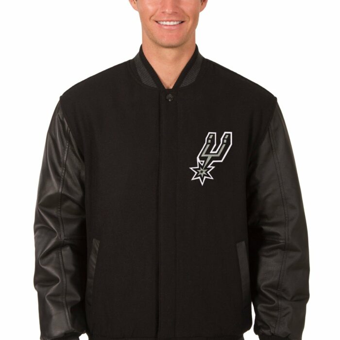 San Antonio Spurs Reversible Wool and Leather Jacket