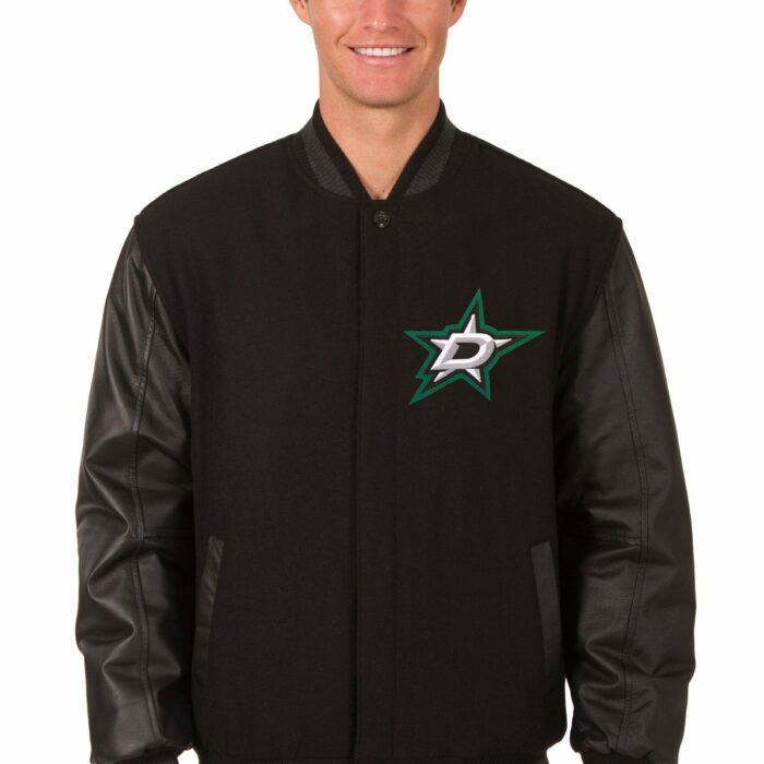 Dallas Stars Wool and Leather Reversible Jacket