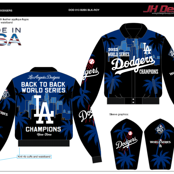 LA Dodgers 2025 World Series Championship Leather Jacket