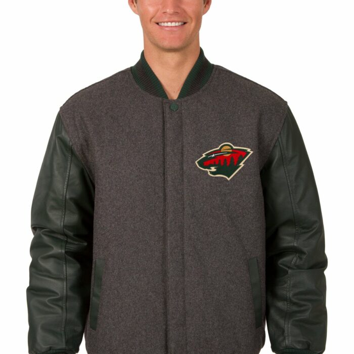 Minnesota Wild Wool and Leather Reversible Jacket