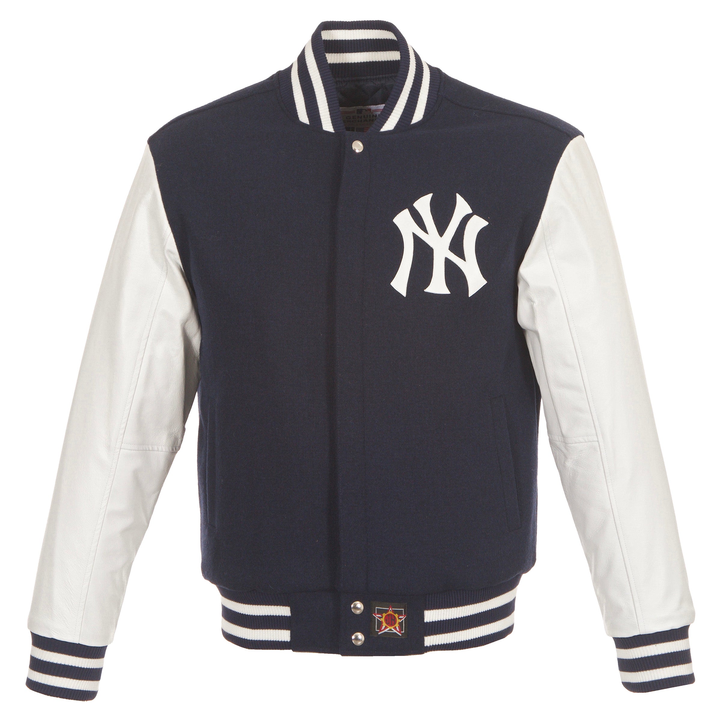 New York Yankees Wool and Leather Jacket with Leather Logos